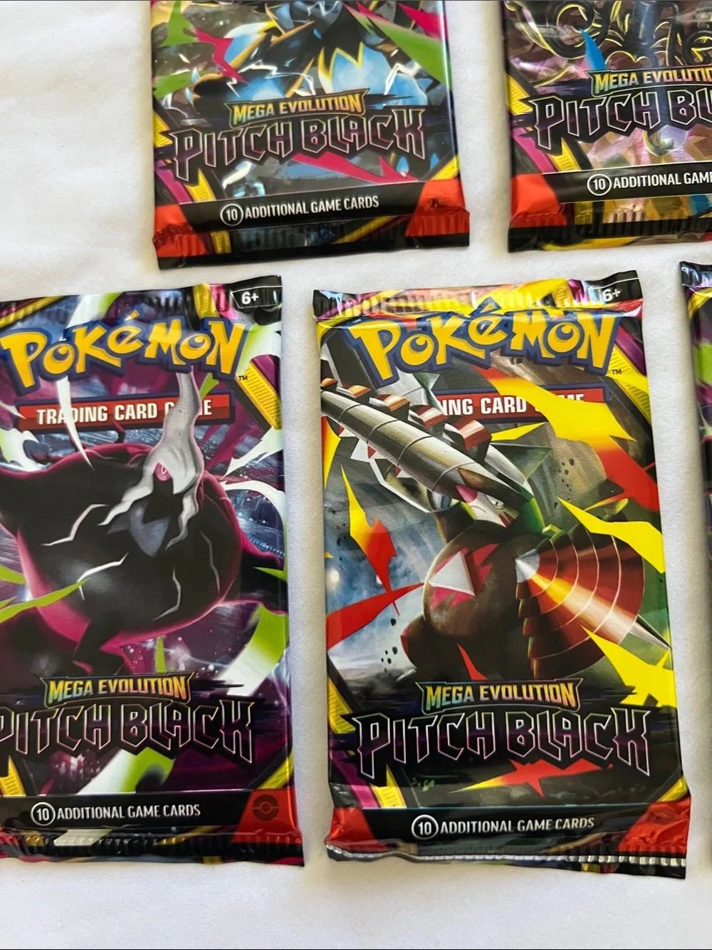 Pokemon Pitch Black Trading Card Booster Packs - Black, Purple, Yellow, Red